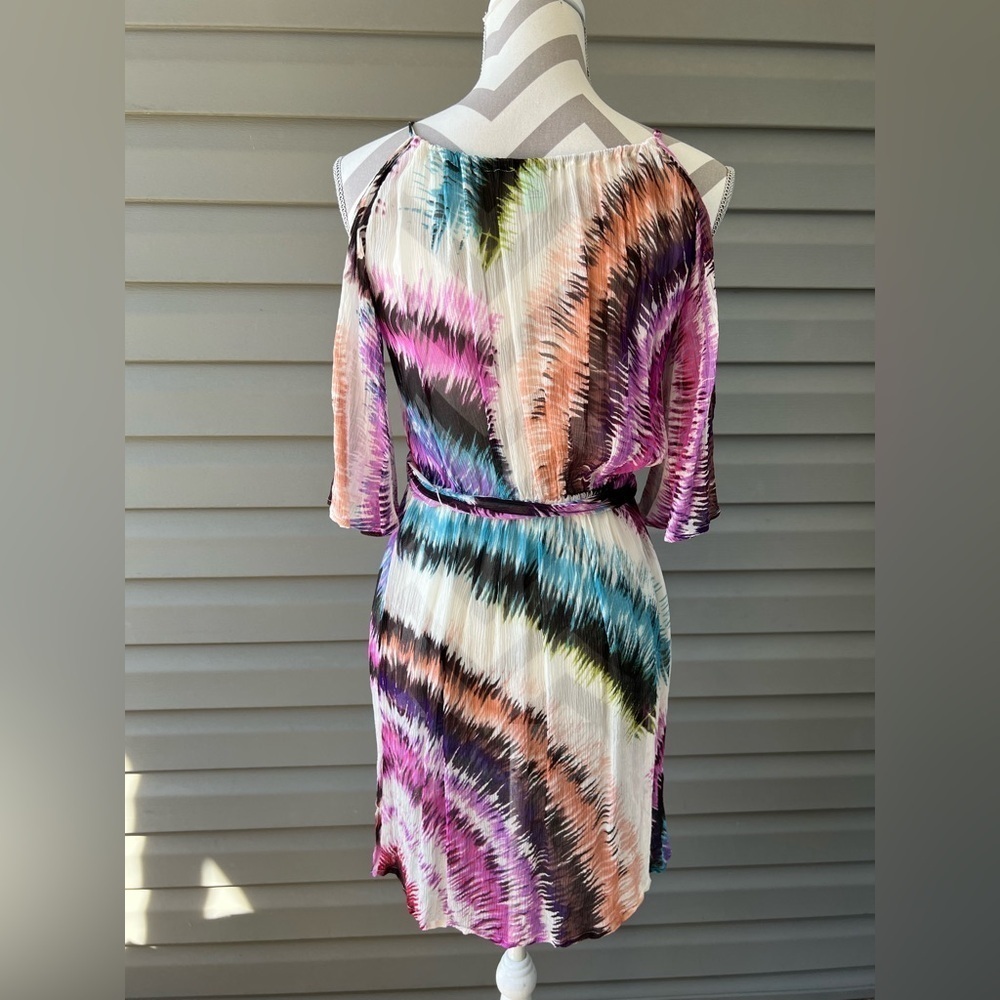 Anthropologie Pinkerton Multicolor Cold Shoulder Sheer Silk Sz S - Picture 3 of 11